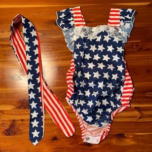 Girls size 70 America Onesie with Headband